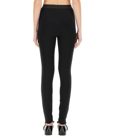 Versace Leggings With Logo In Black
