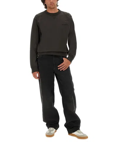 Isabel Marant Marant Relaxed-fit Black Sweatshirt With Subtle Logo In Gray