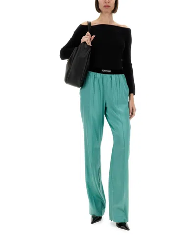 Tom Ford Elastic Waist Pleated Trousers Pockets