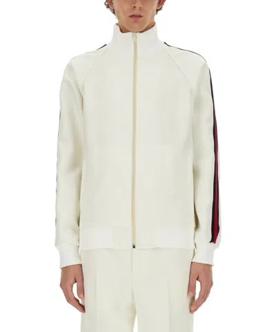 Gucci Web Stripe-trim Track Jacket In White