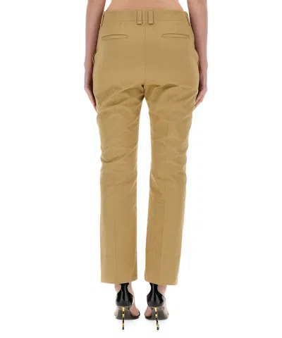 Saint Laurent Women Drill Pants In Brown