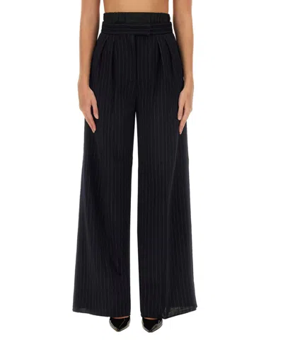 Max Mara Women's "piroghe" Pinstriped Trousers In Black