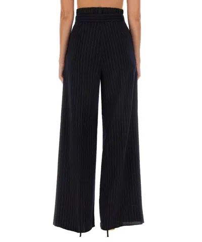 Max Mara Women's "piroghe" Pinstriped Trousers In Black