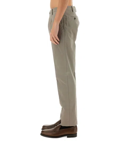 Pt Torino Gabardine Trousers With Back And Side Pockets In Gray
