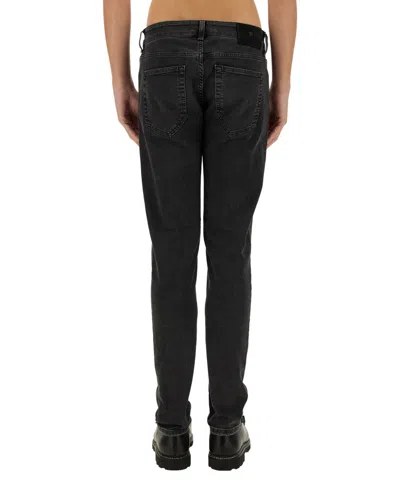 Pt Torino Slim-fit Dark Wash Denim Pants In Black