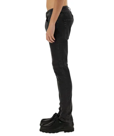 Pt Torino Slim-fit Dark Wash Denim Pants In Black