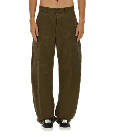 Dsquared2 Dsquared Men Ripped Big Chino Pants In Green