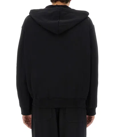 Helmut Lang Hoodie With Drawstring Hood And Kangaroo Pocket In Black