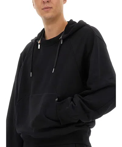 Helmut Lang Hoodie With Drawstring Hood And Kangaroo Pocket In Black