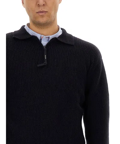 Aspesi Men's Wool Jersey In Blue