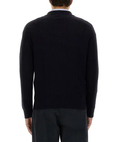 Aspesi Men's Wool Jersey In Blue