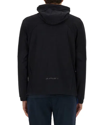 Hugo Boss Regular-fit Zip-up Hoodie With Quick-dry Performance In Black