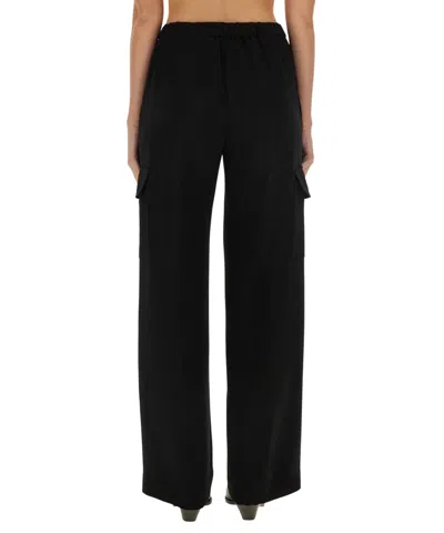 Aspesi Trousers With Multiple Pockets And Elastic Waistband In Black