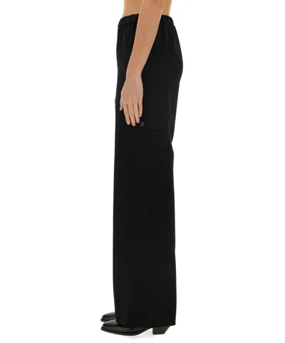 Aspesi Trousers With Multiple Pockets And Elastic Waistband In Black