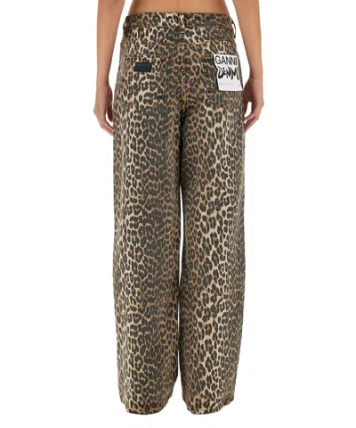 Ganni Izey Jeans In Animal Print