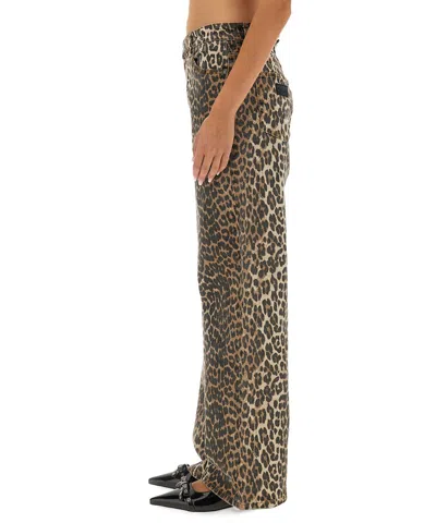 Ganni Izey Jeans In Animal Print