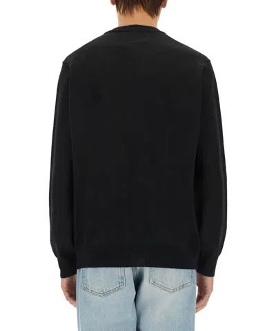 Lacoste Mens Crew Neck Fleece Sweatshirt In Black
