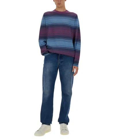 Ps By Paul Smith Ps Paul Smith Relaxed-fit Striped Merino Wool Sweater In Blue