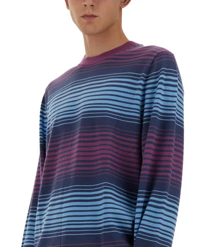 Ps By Paul Smith Ps Paul Smith Relaxed-fit Striped Merino Wool Sweater In Blue