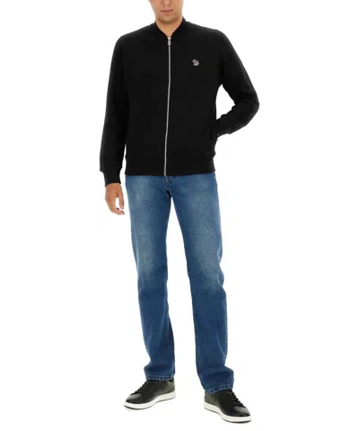 Ps By Paul Smith Mens Cardigan Zip Thru Zeb Bad In Black