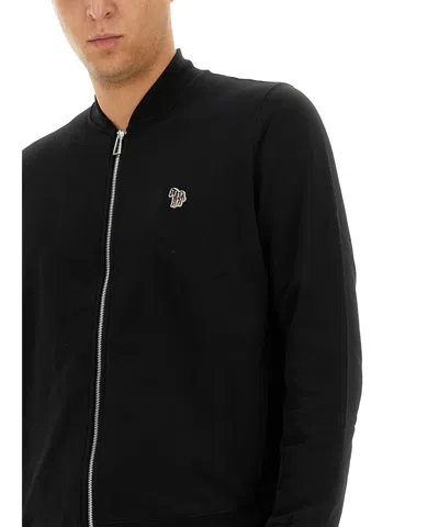 Ps By Paul Smith Mens Cardigan Zip Thru Zeb Bad In Black