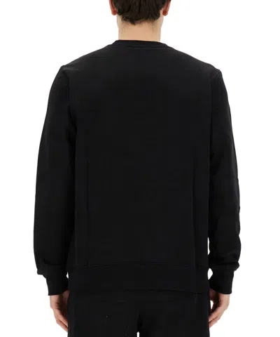Ps By Paul Smith Black Zebra Logo Knitted Cotton Sweater In Black