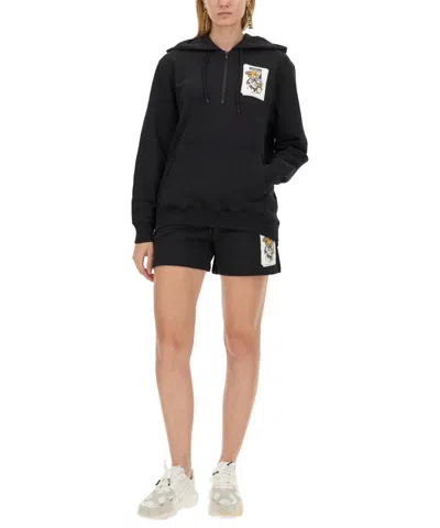 Moschino Felpa Con Cappuccio Teddy Bear In Black