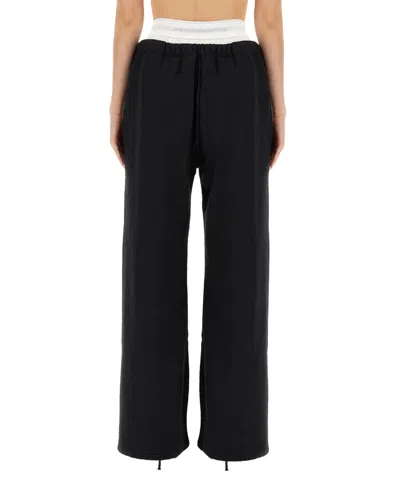 Alexander Wang High-waisted Wide-leg Sweatpants In Black