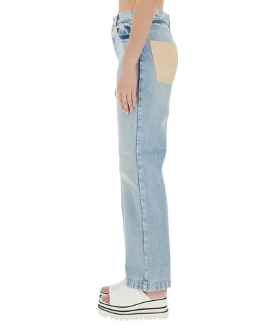 Stella Mccartney Distressed Mid-rise Straight-leg Jeans In Blue