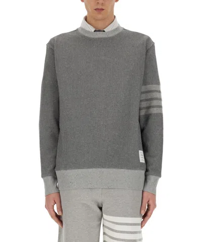 Thom Browne Grey Cotton Blend Sweatshirt In Gray