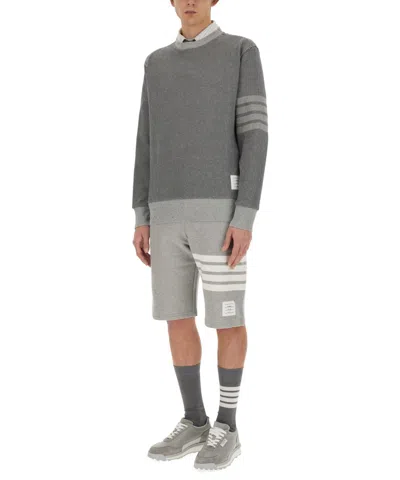Thom Browne Grey Cotton Blend Sweatshirt In Gray