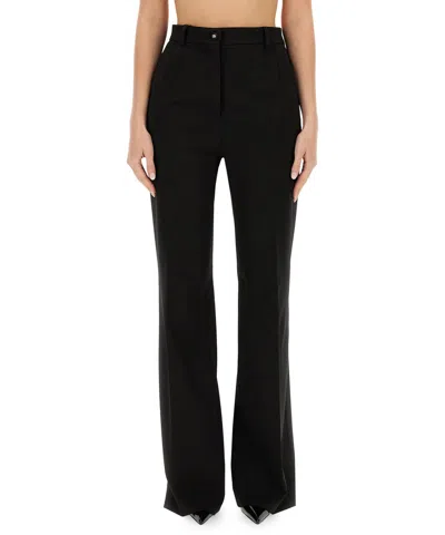 Dolce & Gabbana Flare Leg Trousers With Pockets And Belt Loops In Black