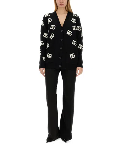 Dolce & Gabbana Flare Leg Trousers With Pockets And Belt Loops In Black