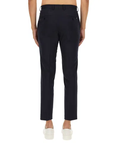 Hugo Boss Tailored Trousers With Belt Loops And Pockets In Black