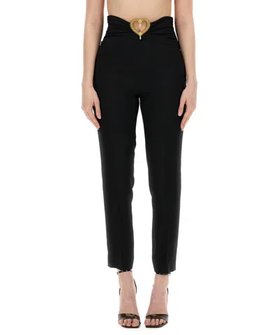 Moschino Couture Pants With Heart Application In Black