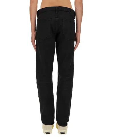 Tom Ford Straight Leg Denim Jeans With Belt Loops In Black