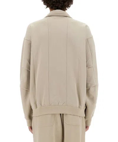 Helmut Lang Zip Sweatshirt. In White