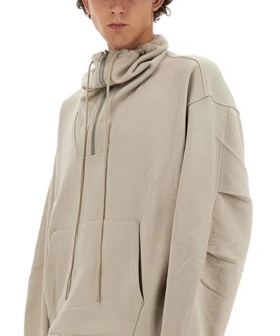 Helmut Lang Zip Sweatshirt. In White