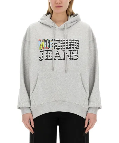 Moschino Sweatshirt With Logo In Gray