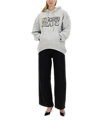 Moschino Sweatshirt With Logo In Gray