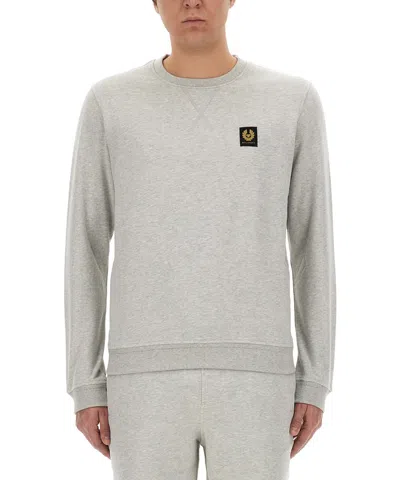 Belstaff Sweatshirt With Logo Patch In Gray