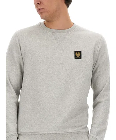 Belstaff Sweatshirt With Logo Patch In Gray