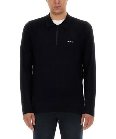 Hugo Boss Zip-up Sweatshirt In Black