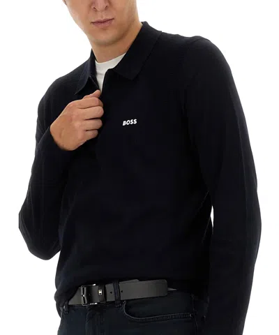 Hugo Boss Zip-up Sweatshirt In Black