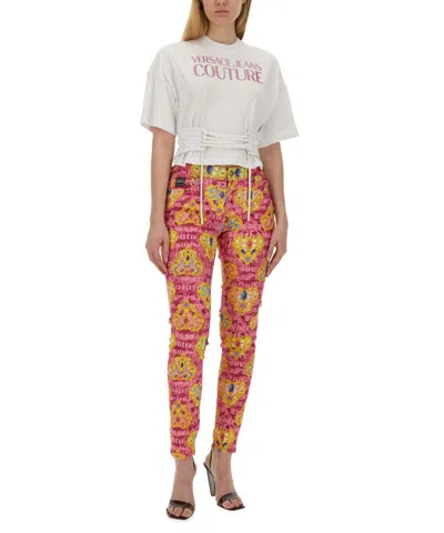 Versace Jeans Couture Skinny Fit Jeans In Multi