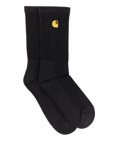 Carhartt Cotton Blend Socks With Stretch And Ribbed Cuffs In Black