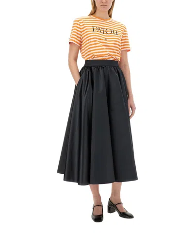 Patou Flared High-waisted Midi Skirt