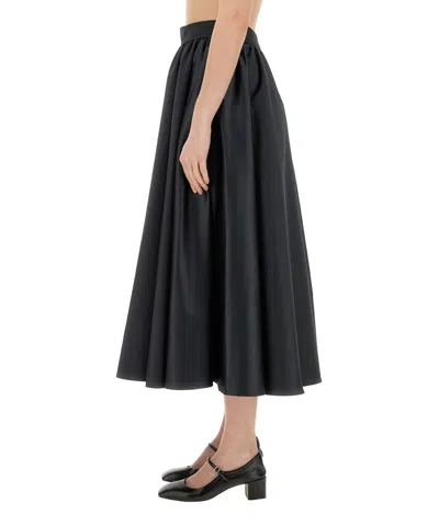 Patou Flared High-waisted Midi Skirt