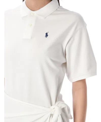 Polo Ralph Lauren Faux-wrap Skirt Polo Mini Dress In White