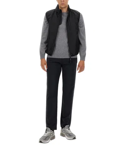 Aspesi Navy Bomber Vest With High Collar